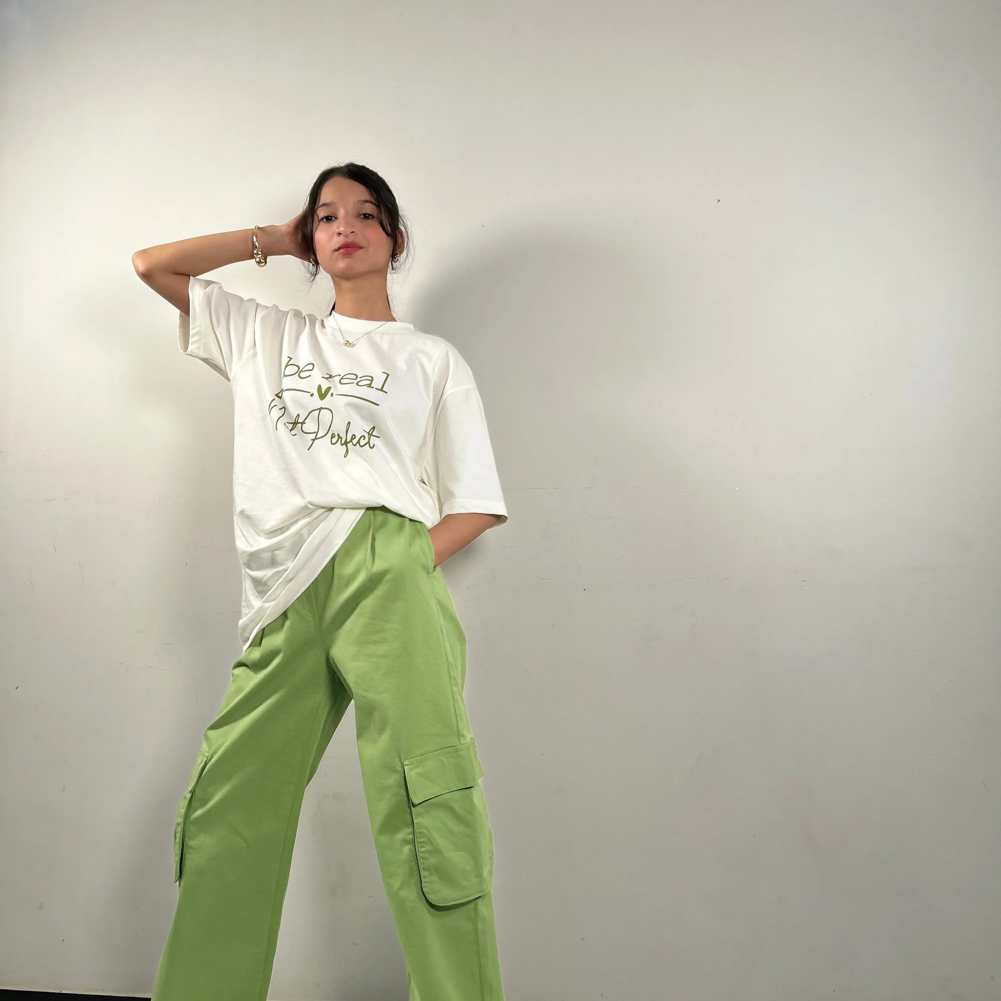 Green High-Waist Twill Cargo – Women’s Fit