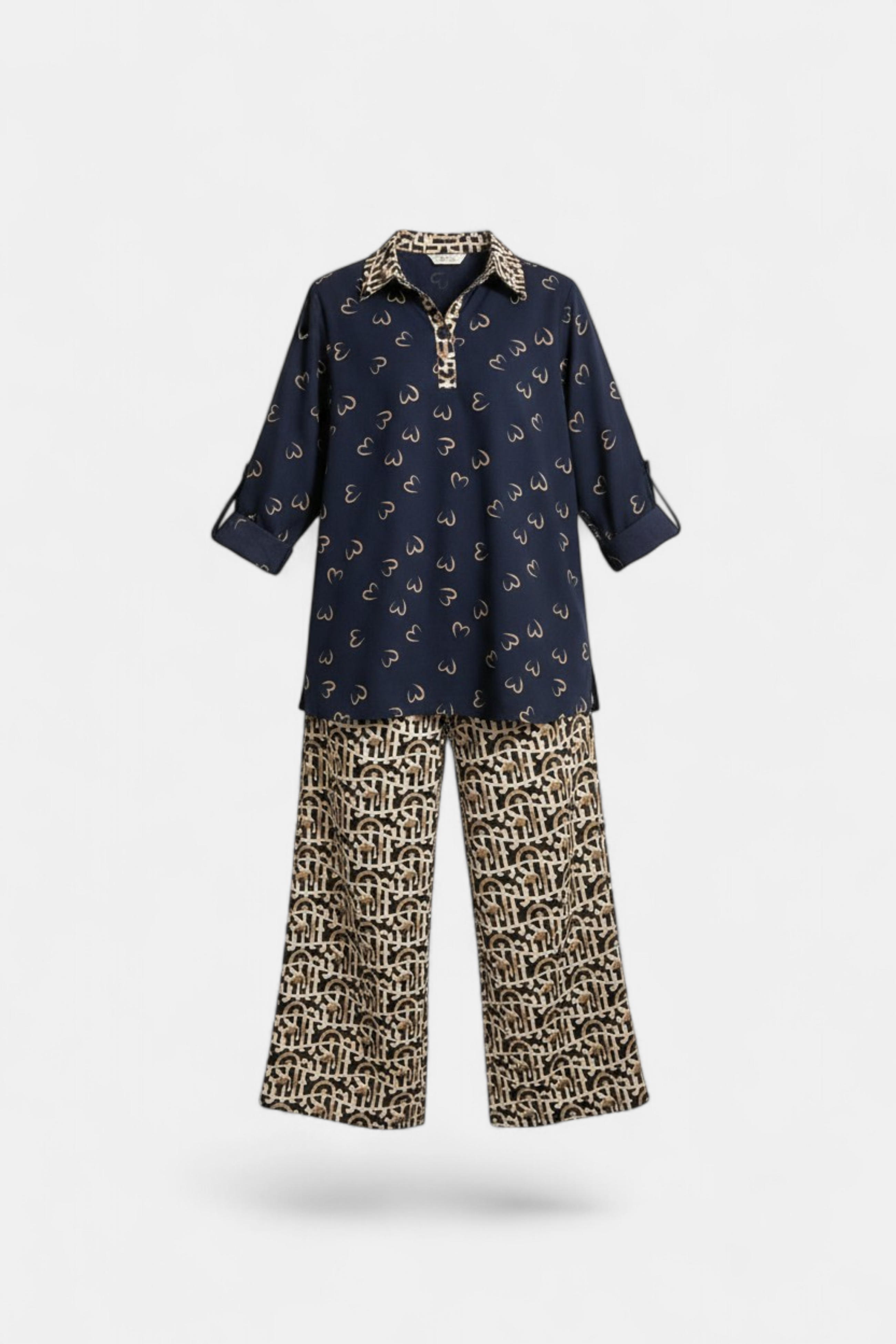 Midnight Motif 2-Piece Co-Ord Set detail shot — quality fabric Pakistan | MannMoji
