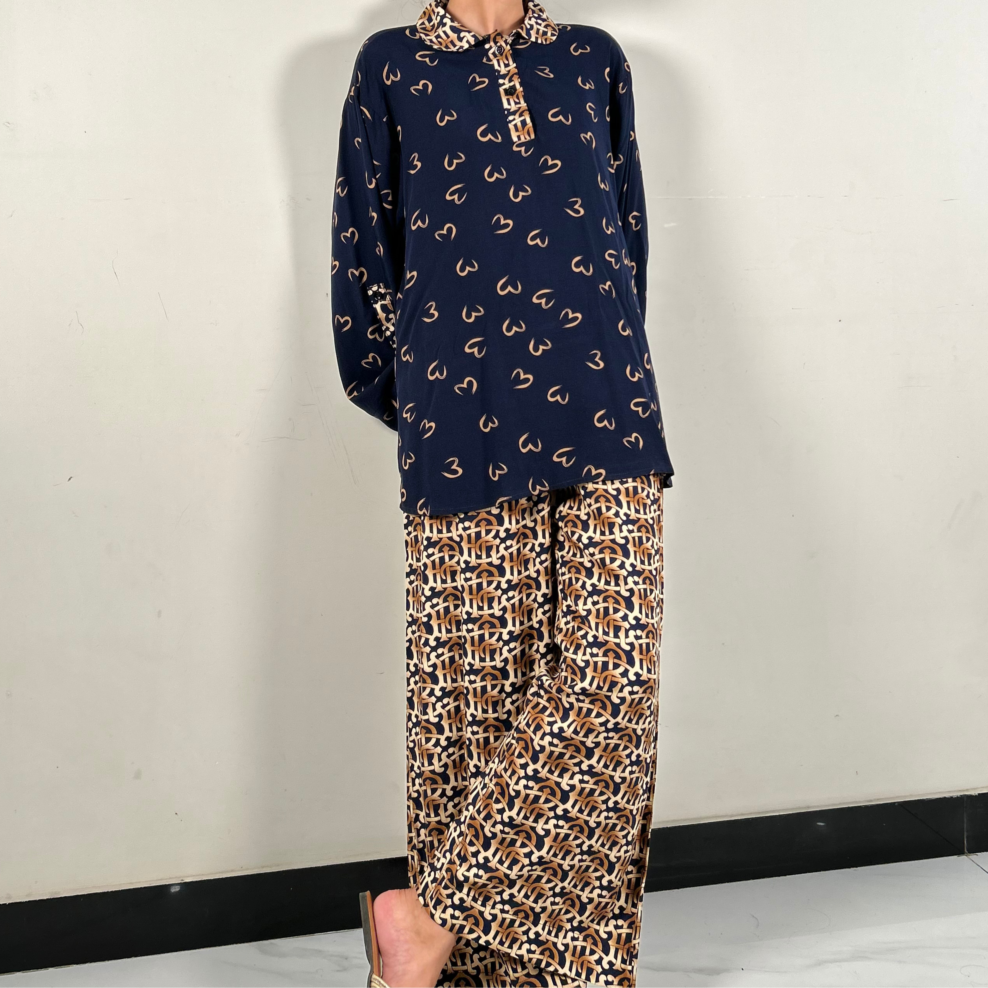 Midnight Motif 2-Piece Co-Ord Set – Soft Linen