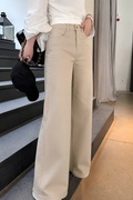 Beige wide-leg pants