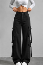 Jet Black 8-Pocket Cargo Pants