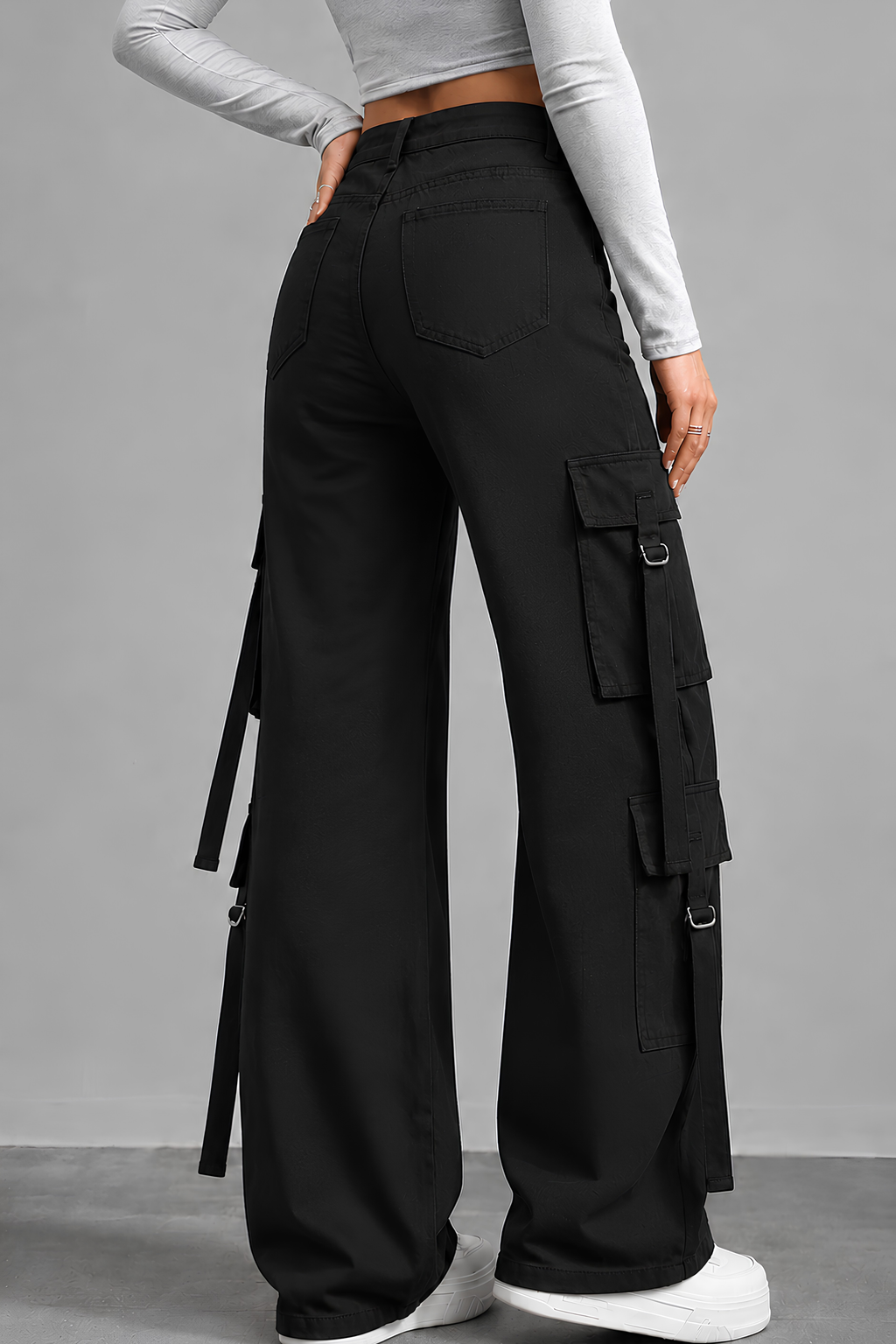 Jet Black 8-Pocket Cargo Pants