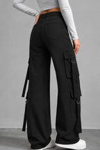 Jet Black 8-Pocket Cargo Pants