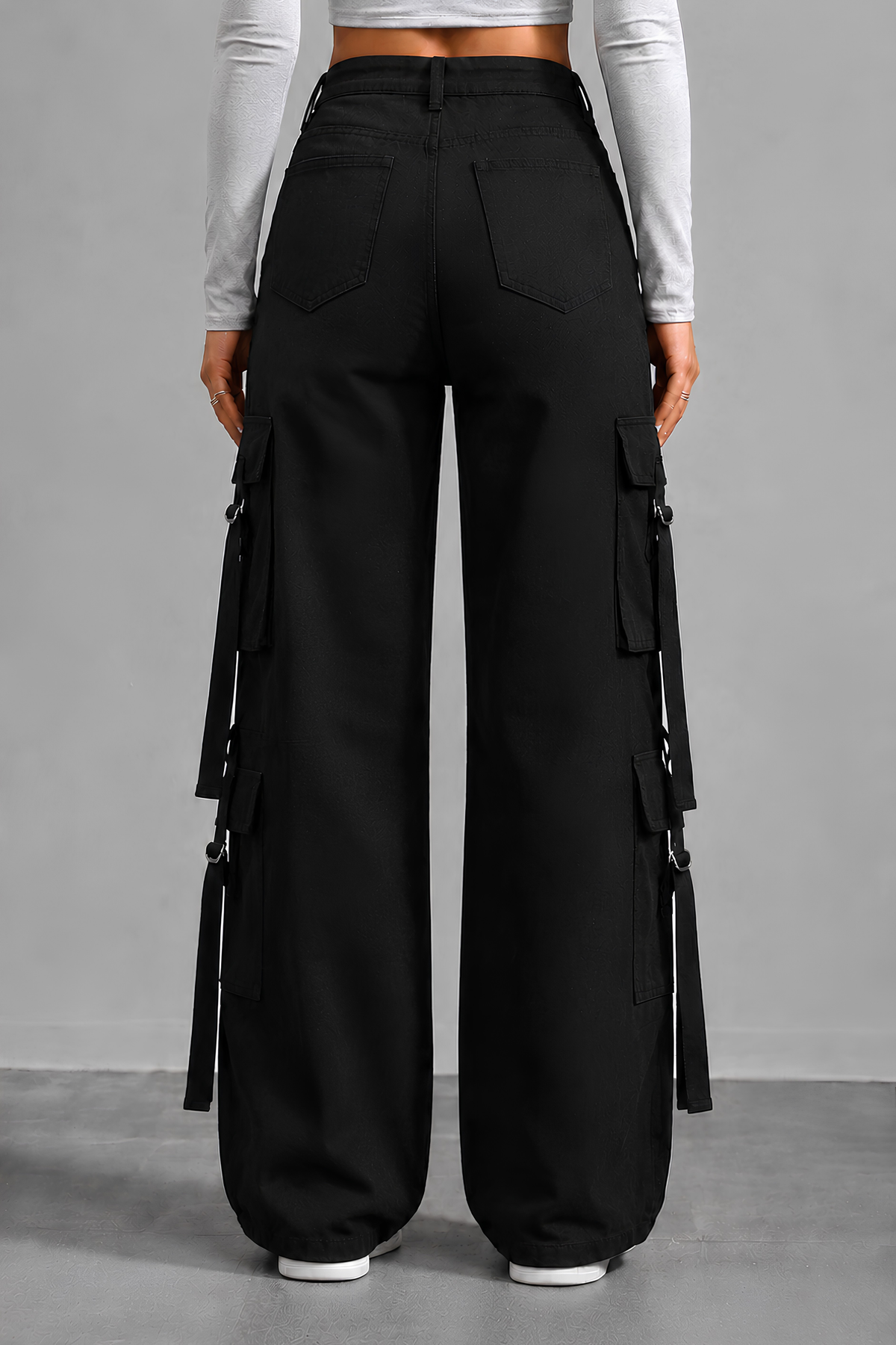 Jet Black 8-Pocket Cargo Pants