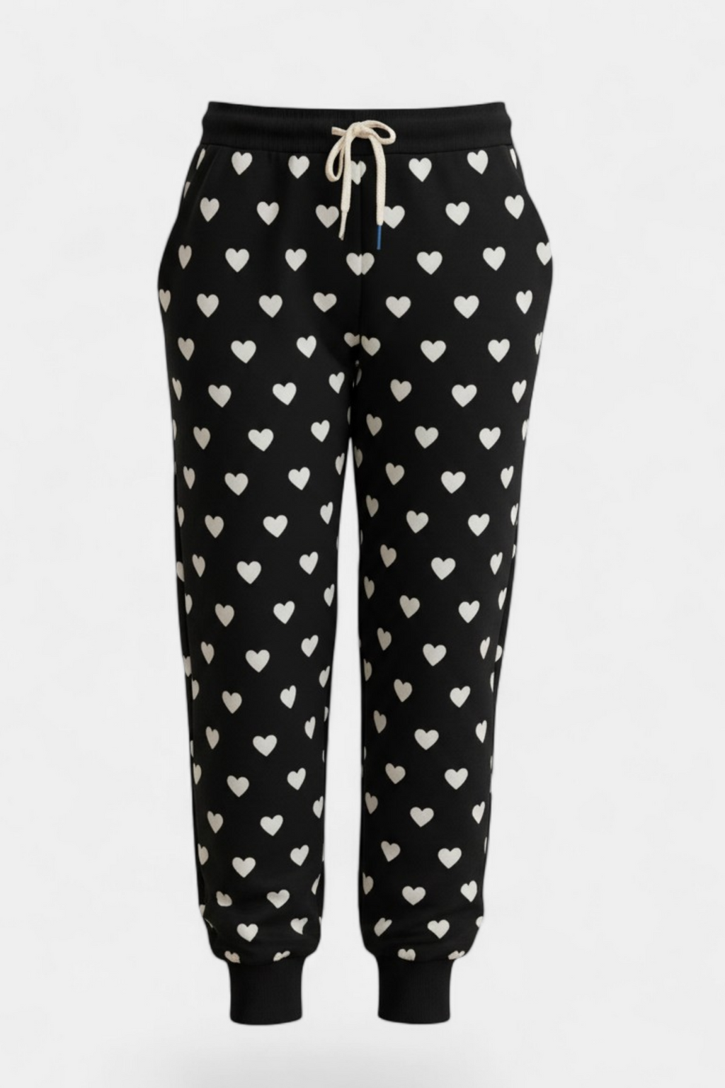 Cozy Knit Heart & Star Print Trouser front view — women's fashion Pakistan | MannMoji