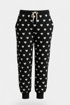 Cozy Knit Heart & Star Print Trouser front view — women's fashion Pakistan | MannMoji