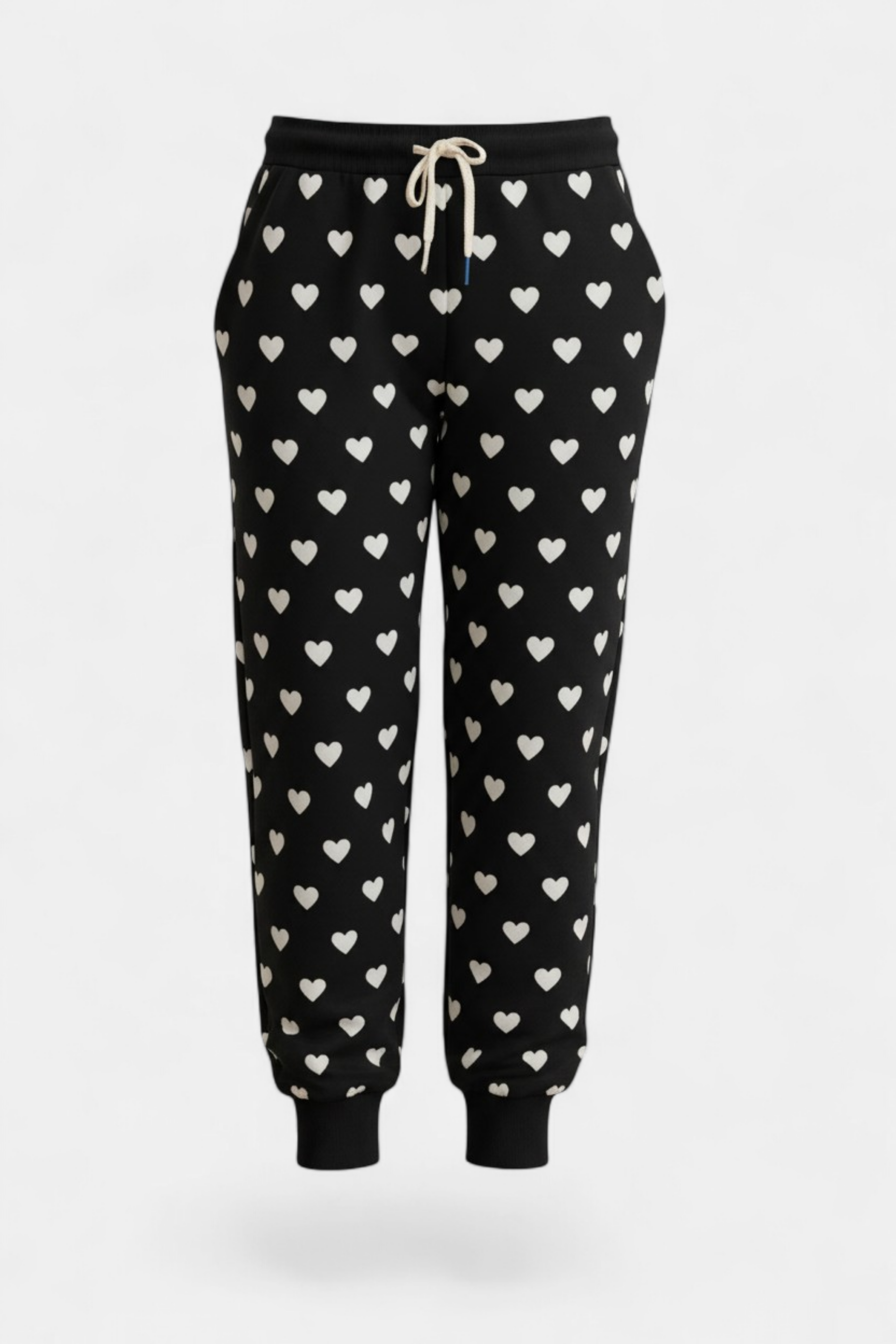 Cozy Knit Heart & Star Print Trouser front view — women's fashion Pakistan | MannMoji
