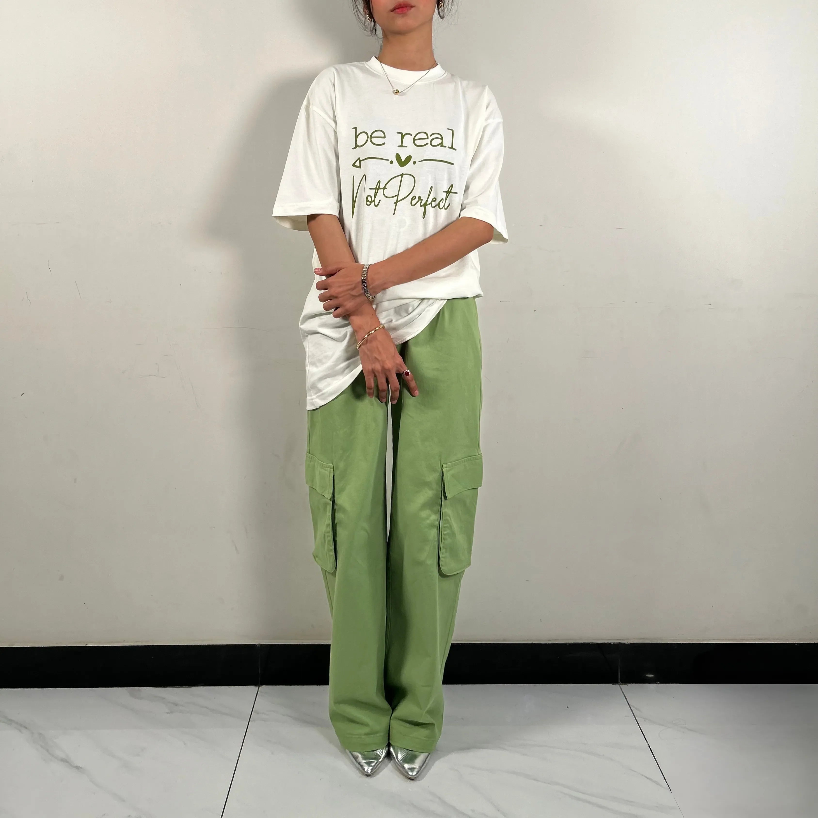 Green High-Waist Twill Cargo – Women’s Fit