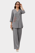 Silver Bloom Irish Linen Co-ord Set