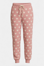 Cozy Knit Heart & Star Print Trouser close-up detail — MannMoji Pakistan