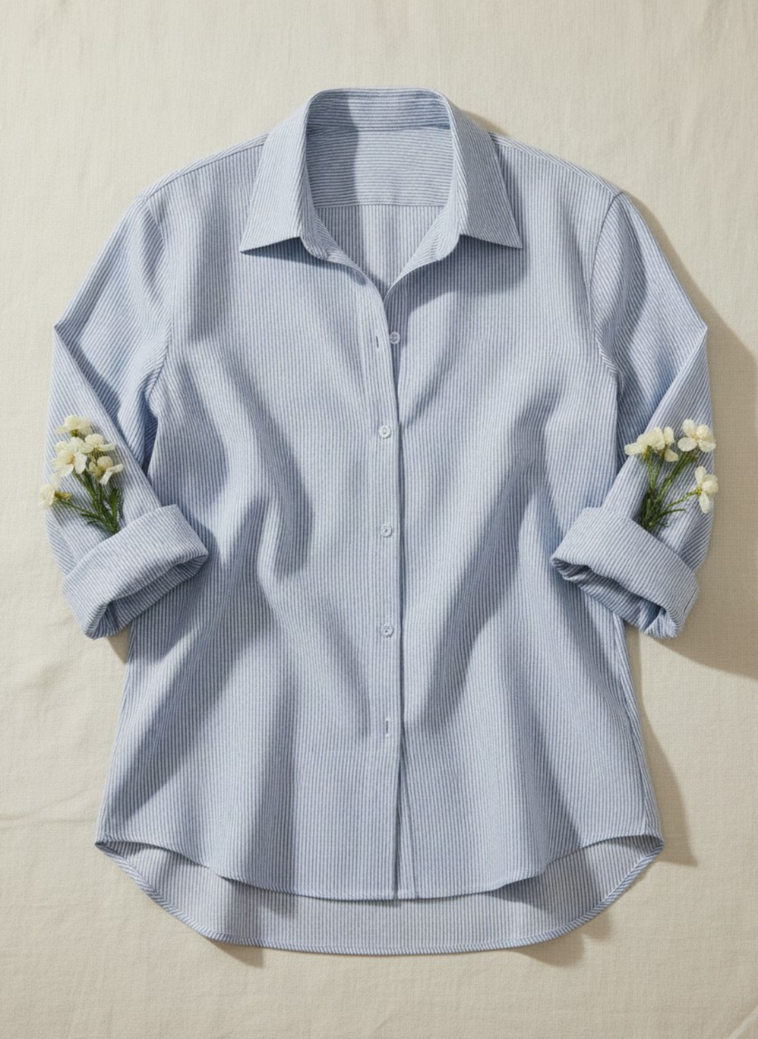 White and blue stripes shirt pure cotton