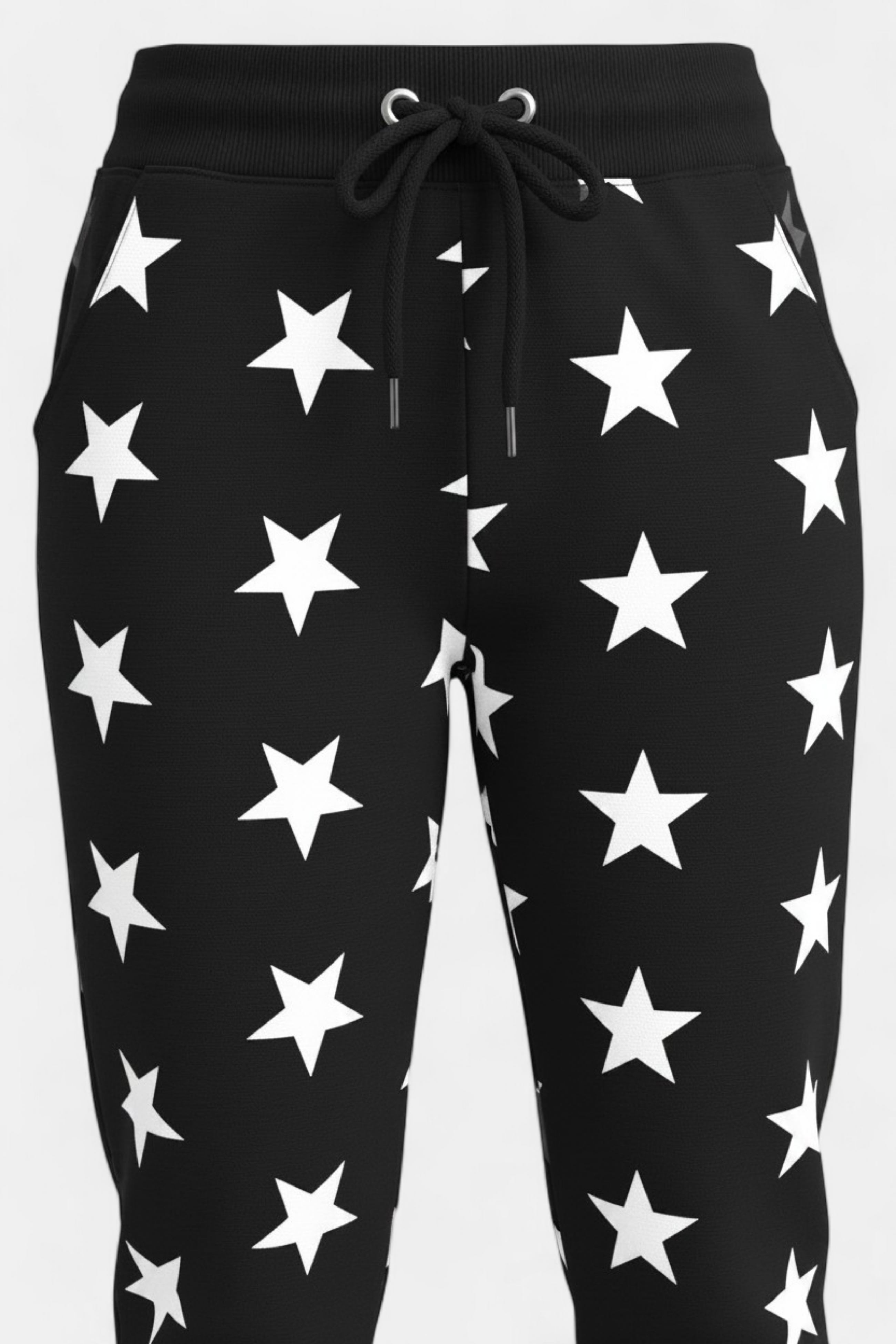Cozy Knit Heart & Star Print Trouser front view — women's fashion Pakistan | MannMoji
