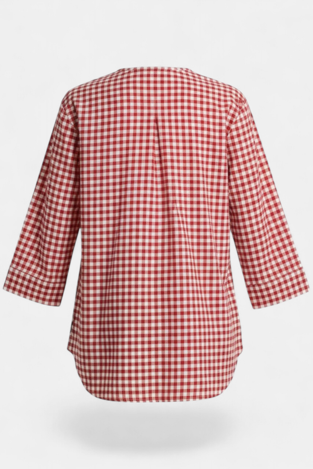 Red Gingham Shirt side view — stylish women's wear Pakistan | MannMoji