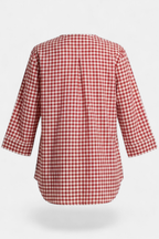 Red Gingham Shirt side view — stylish women's wear Pakistan | MannMoji