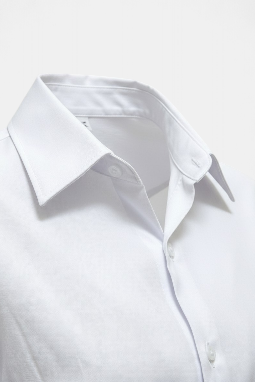 "Fold Pleated Waist Solid White Shirt detail shot — quality fabric Pakistan | MannMoji