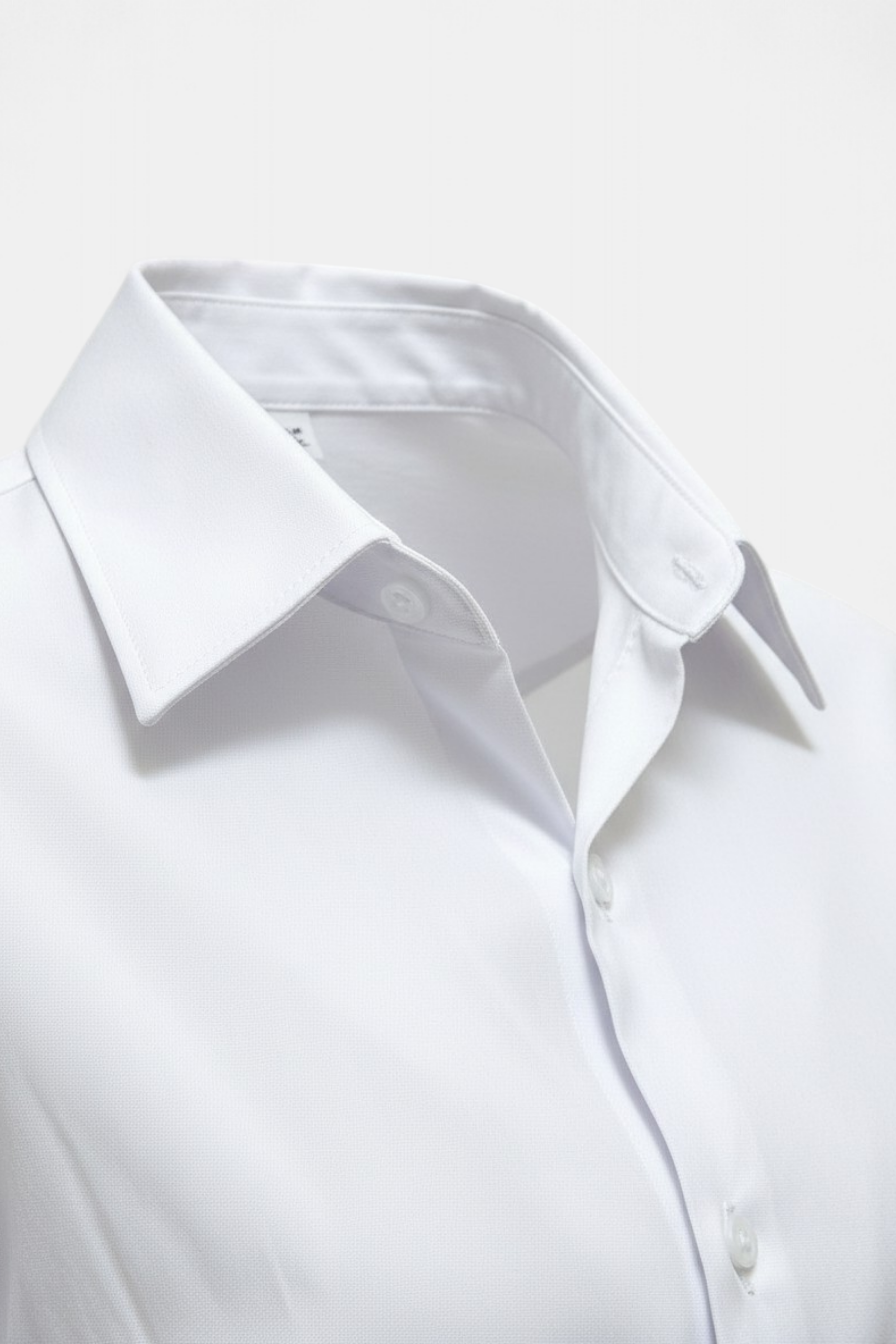 "Fold Pleated Waist Solid White Shirt detail shot — quality fabric Pakistan | MannMoji
