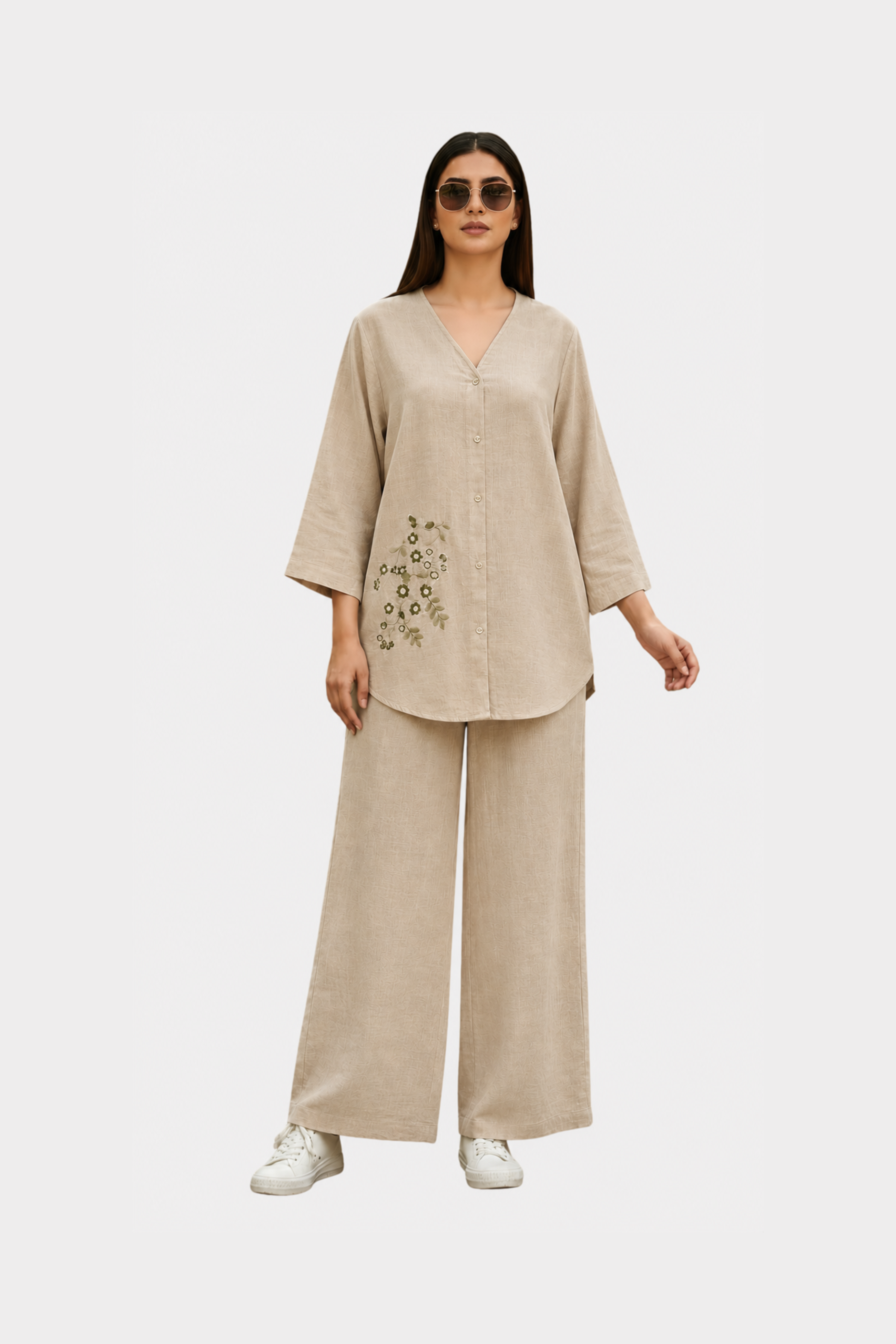 Sandstone Bloom Irish Linen Co-Ord Set