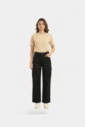 Jet black cargo pants for women in Pakistan — MannMoji
