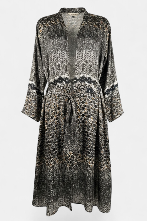 Abstract Design Silk Shrug front view — women's fashion Pakistan | MannMoji
