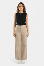 Beige wide-leg pants for women in Pakistan — MannMoji