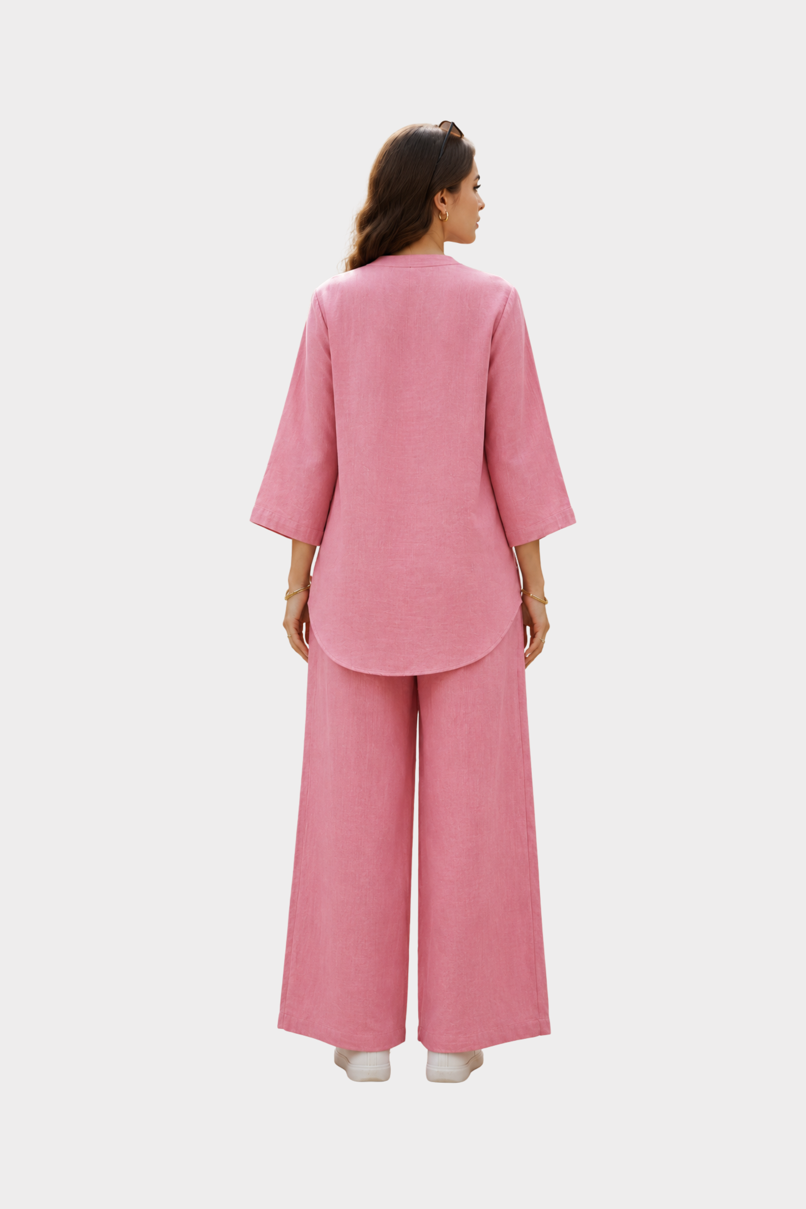 Blush Bloom Cotton Linen Co-Ord Set