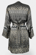 Abstract Design Silk Shrug side view -stylish women's wear Pakistan | MannMoji