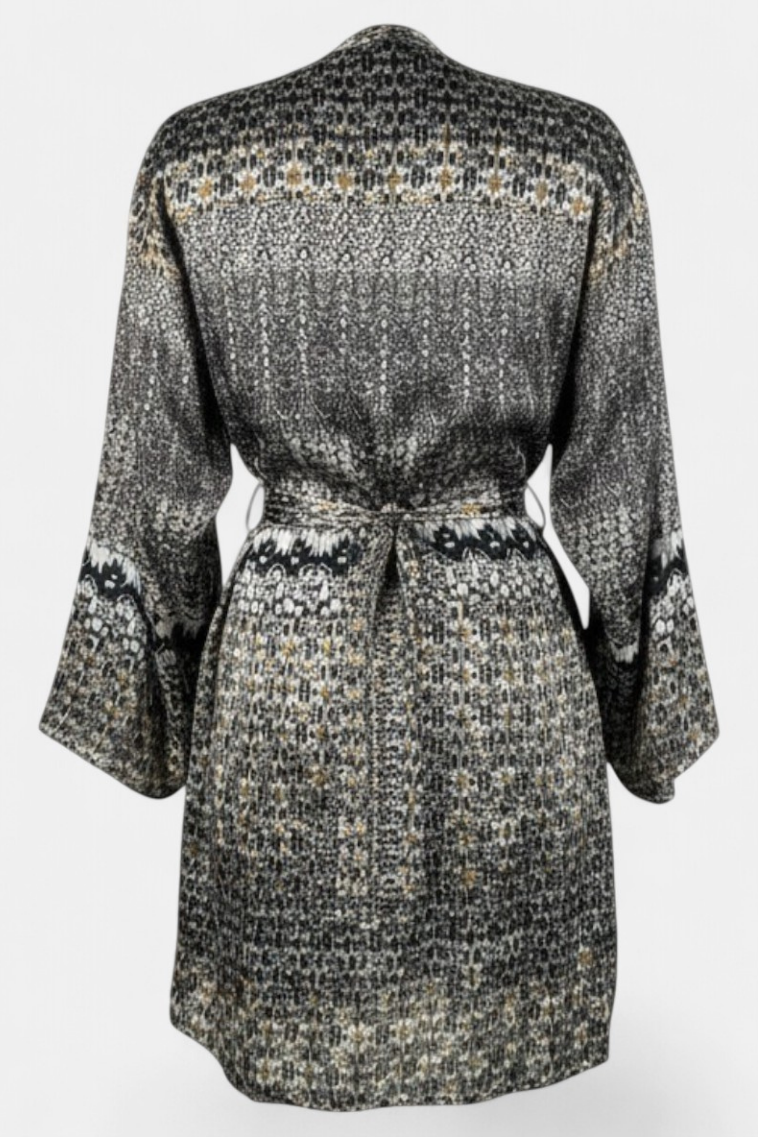 Abstract Design Silk Shrug side view — stylish women's wear Pakistan | MannMoji