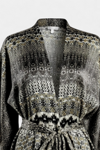 Abstract Design Silk Shrug detail shot - quality fabric Pakistan | MannMoji