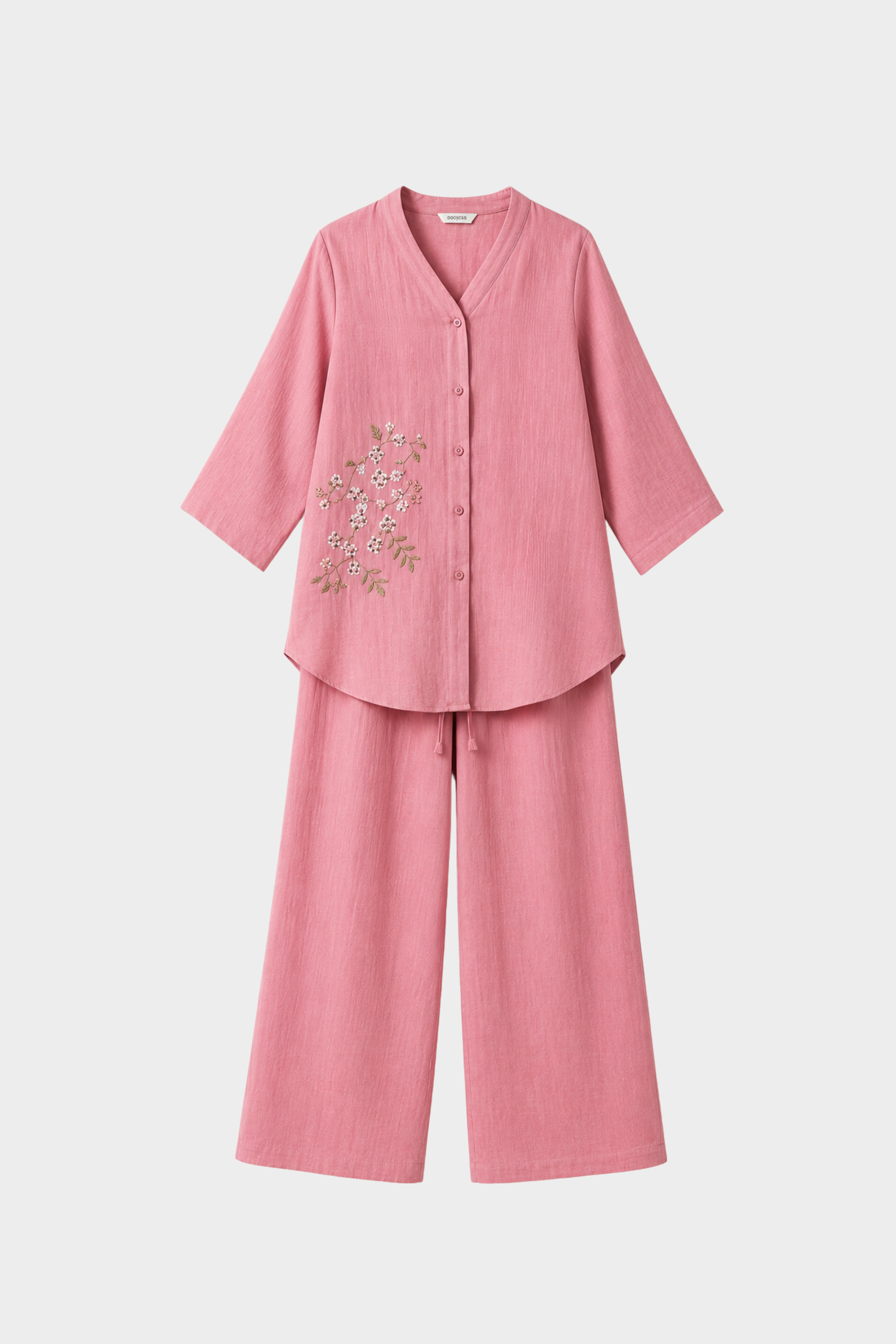 Blush Bloom Cotton Linen Co-Ord Set
