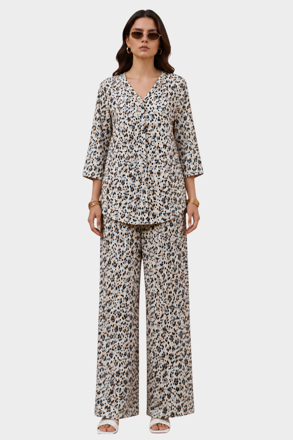 Abstract Dot Irish Linen Co-ord Set