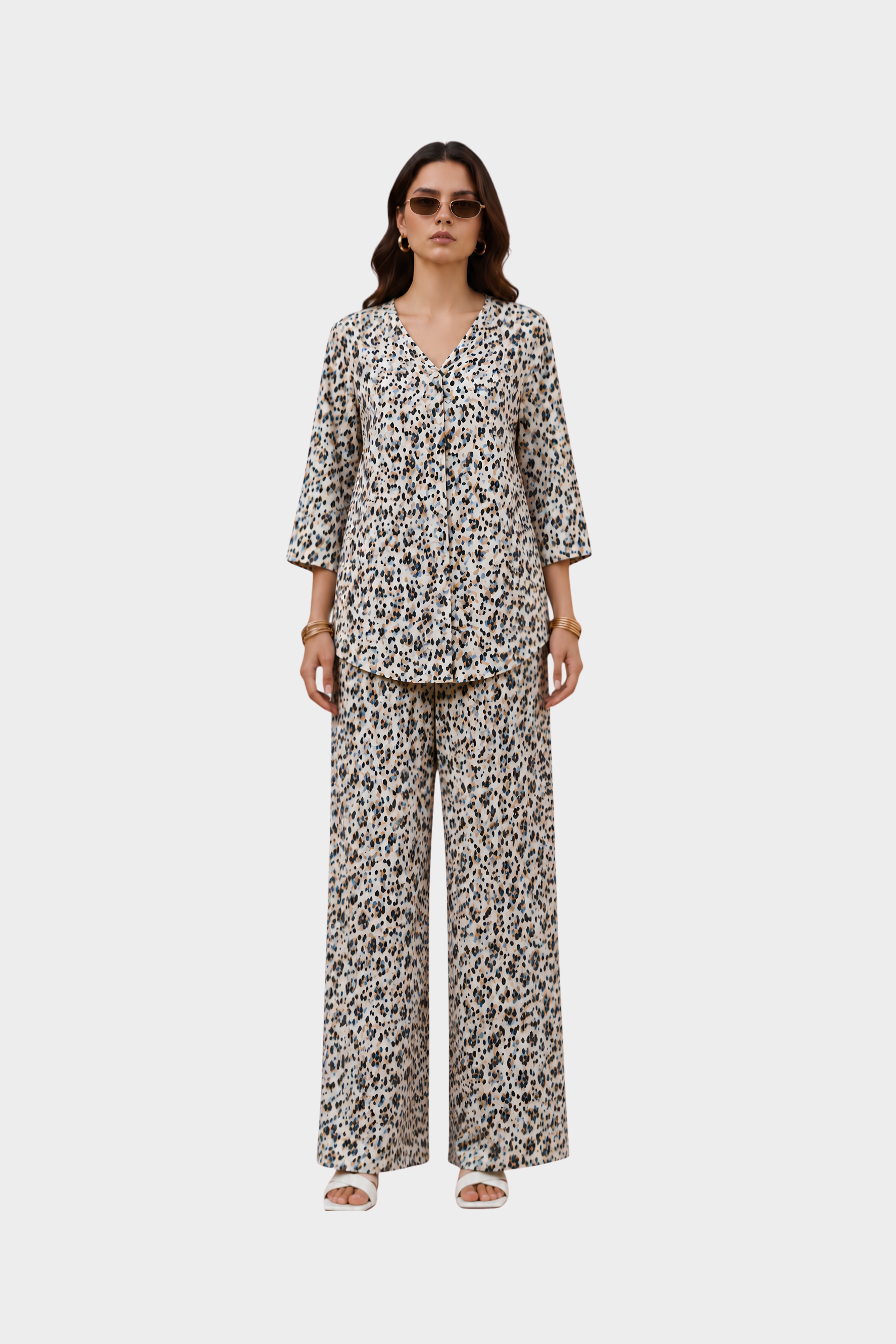 Abstract Dot Irish Linen Co-Ord Set