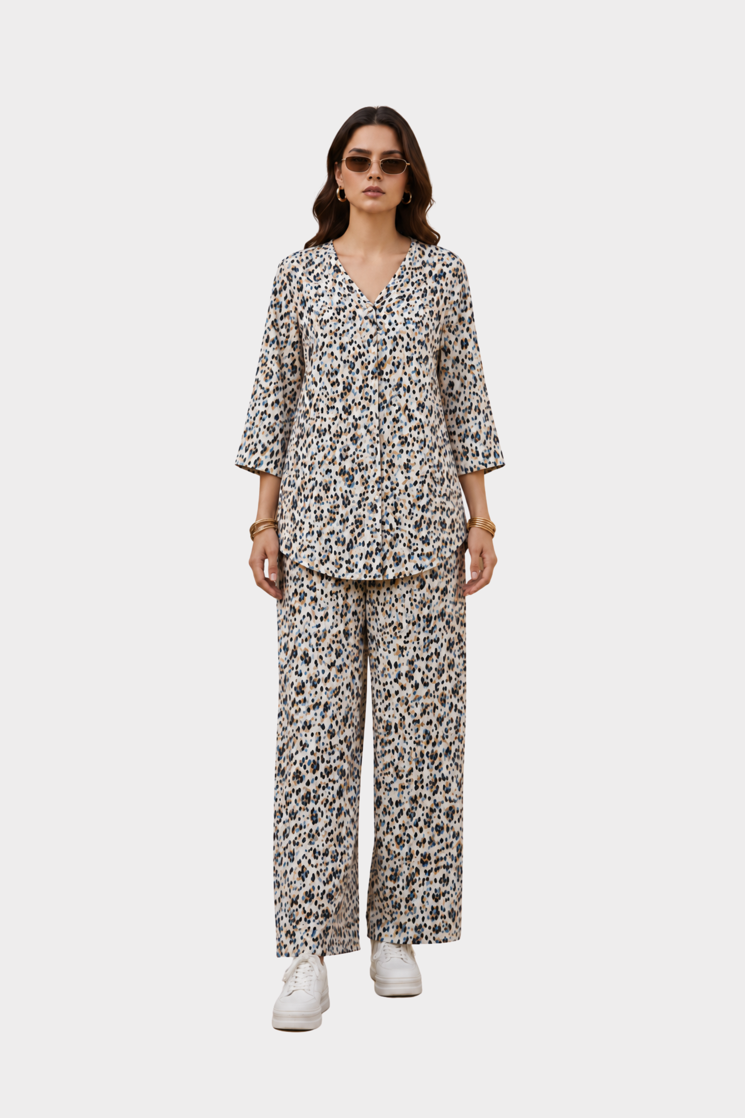 Abstract Dot Irish Linen Co-Ord Set