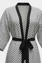 Printed Lightweight Silk Shrug detail shot — quality fabric Pakistan | MannMoji