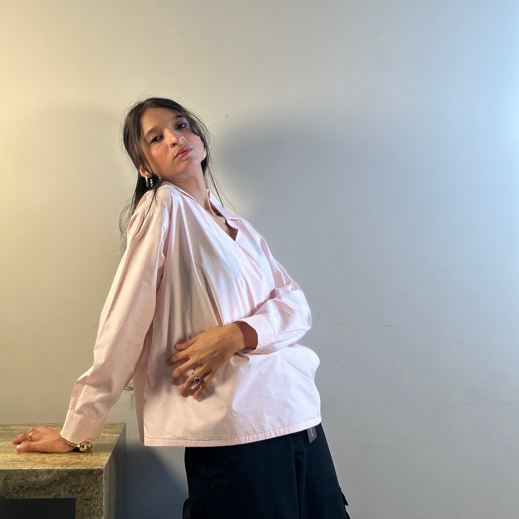 Baby Pink Cropped Shirt – Soft, Subtle and Effortlessly Chic