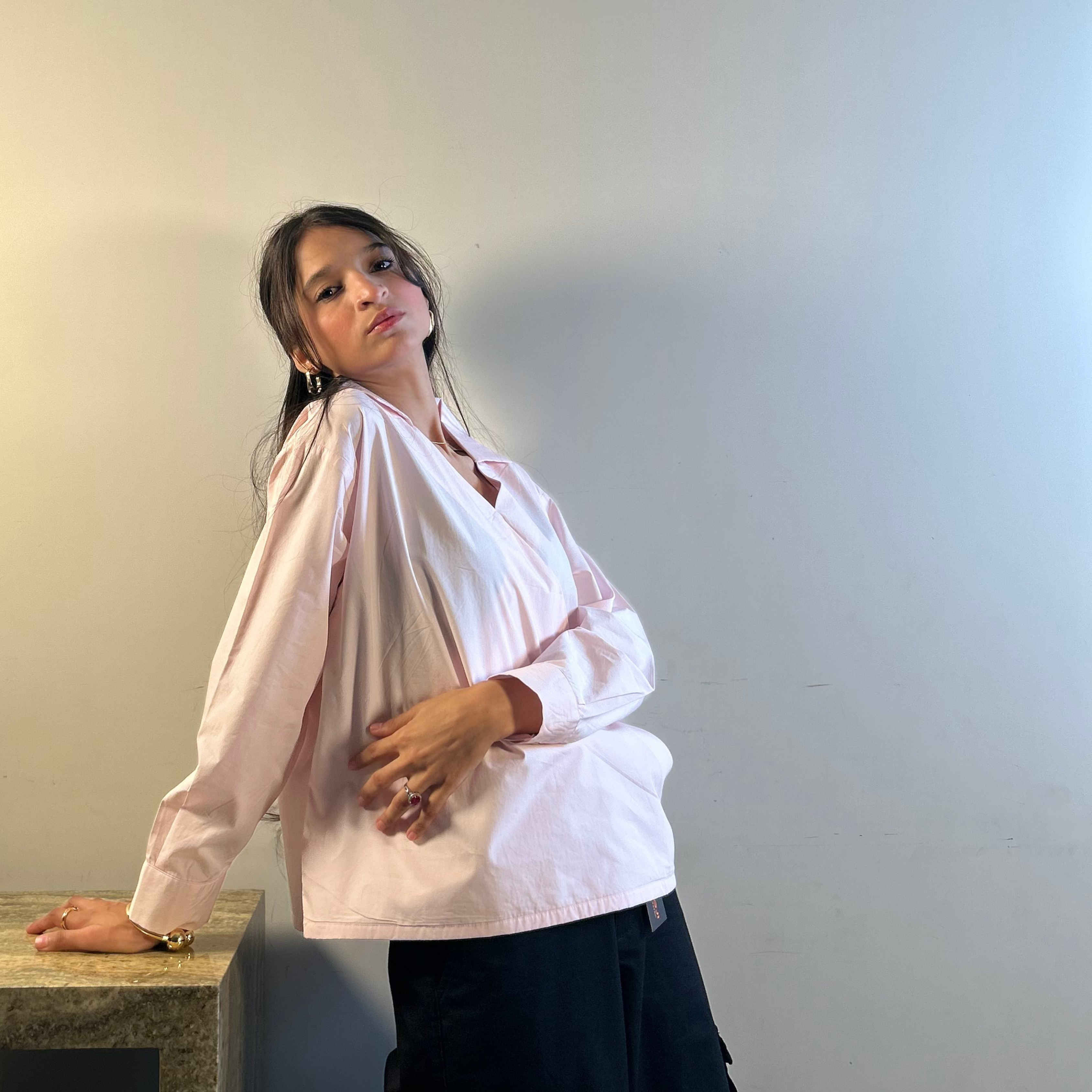 Baby Pink Cropped Shirt – Soft, Subtle and Effortlessly Chic