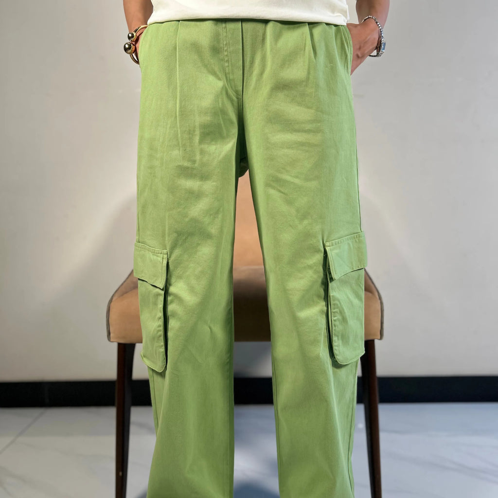 Green High-Waist Twill Cargo – Women’s Fit