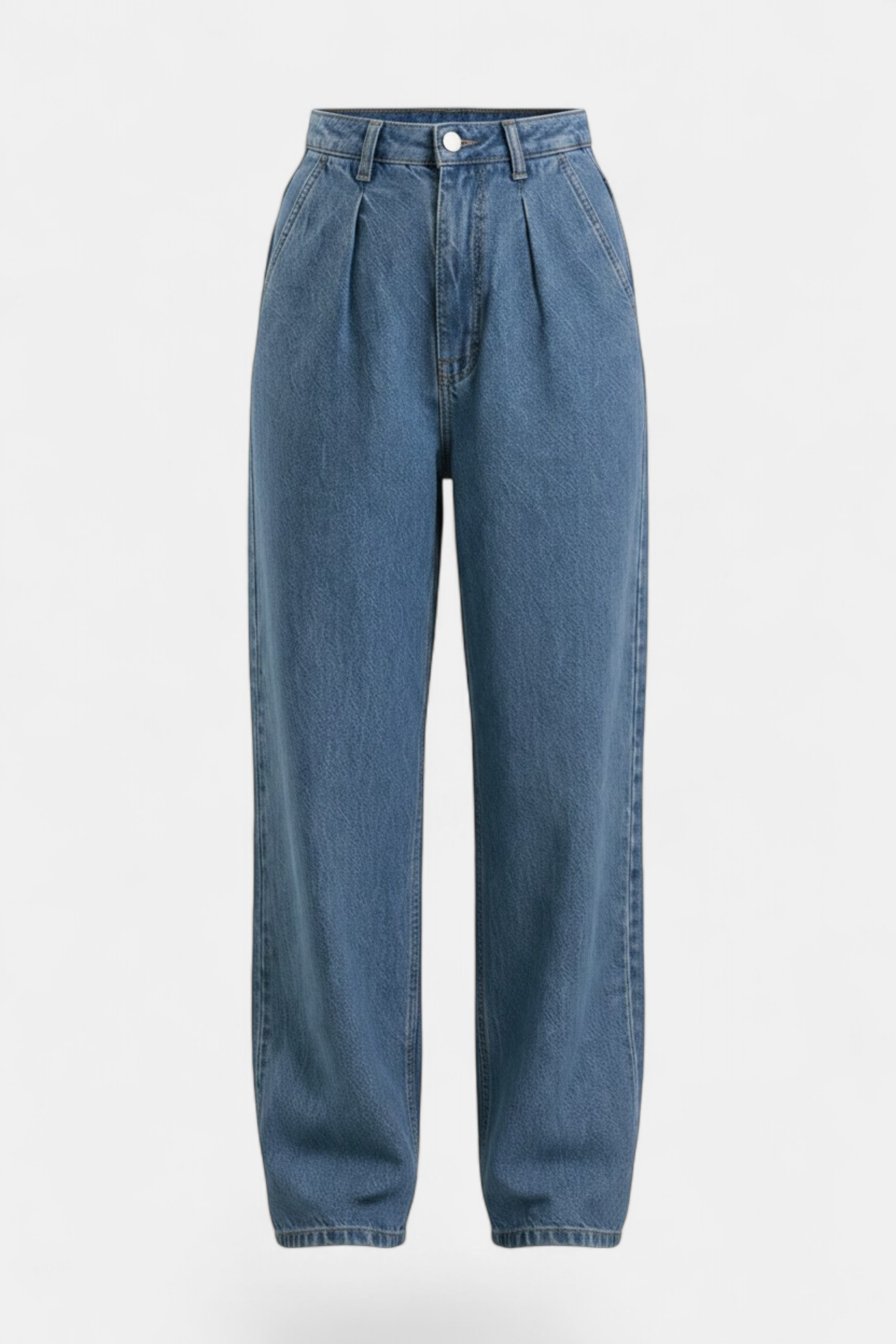 Loose Fit Denim Jeans side view — stylish women's wear Pakistan | MannMoji