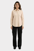 Mustard & White Striped Cotton Shirt