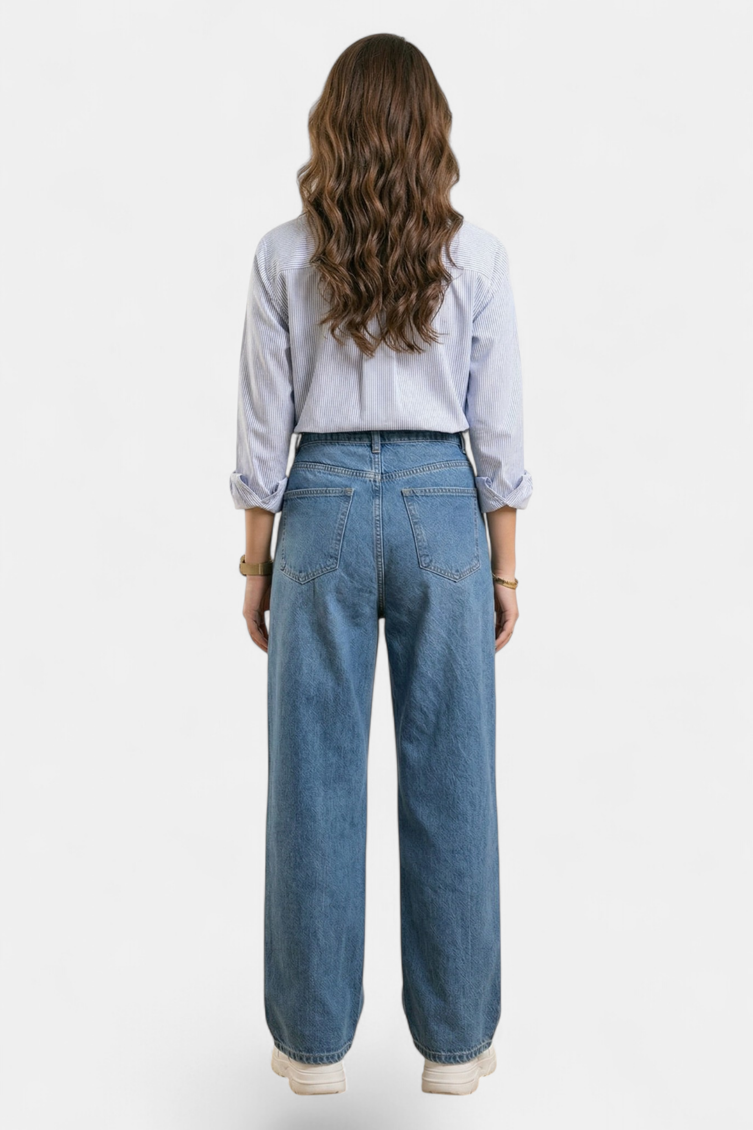 Loose Fit Denim Jeans front view — women's fashion Pakistan | MannMoji