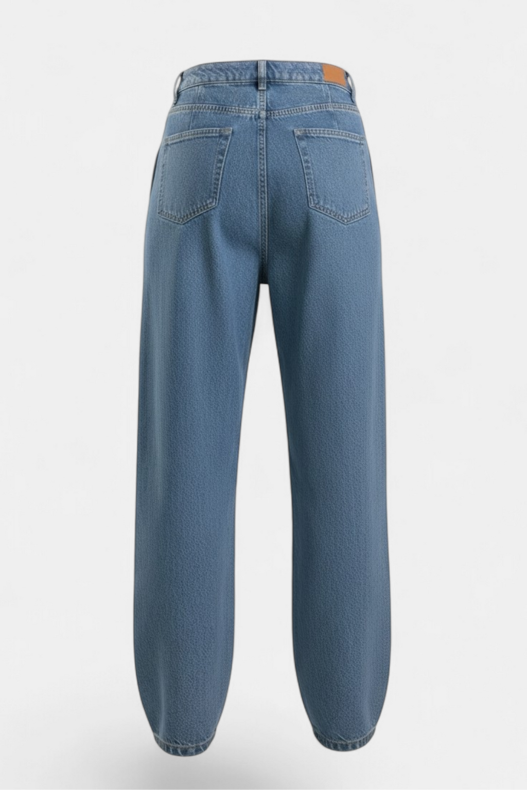 Loose Fit Denim Jeans detail shot — quality fabric Pakistan | MannMoji