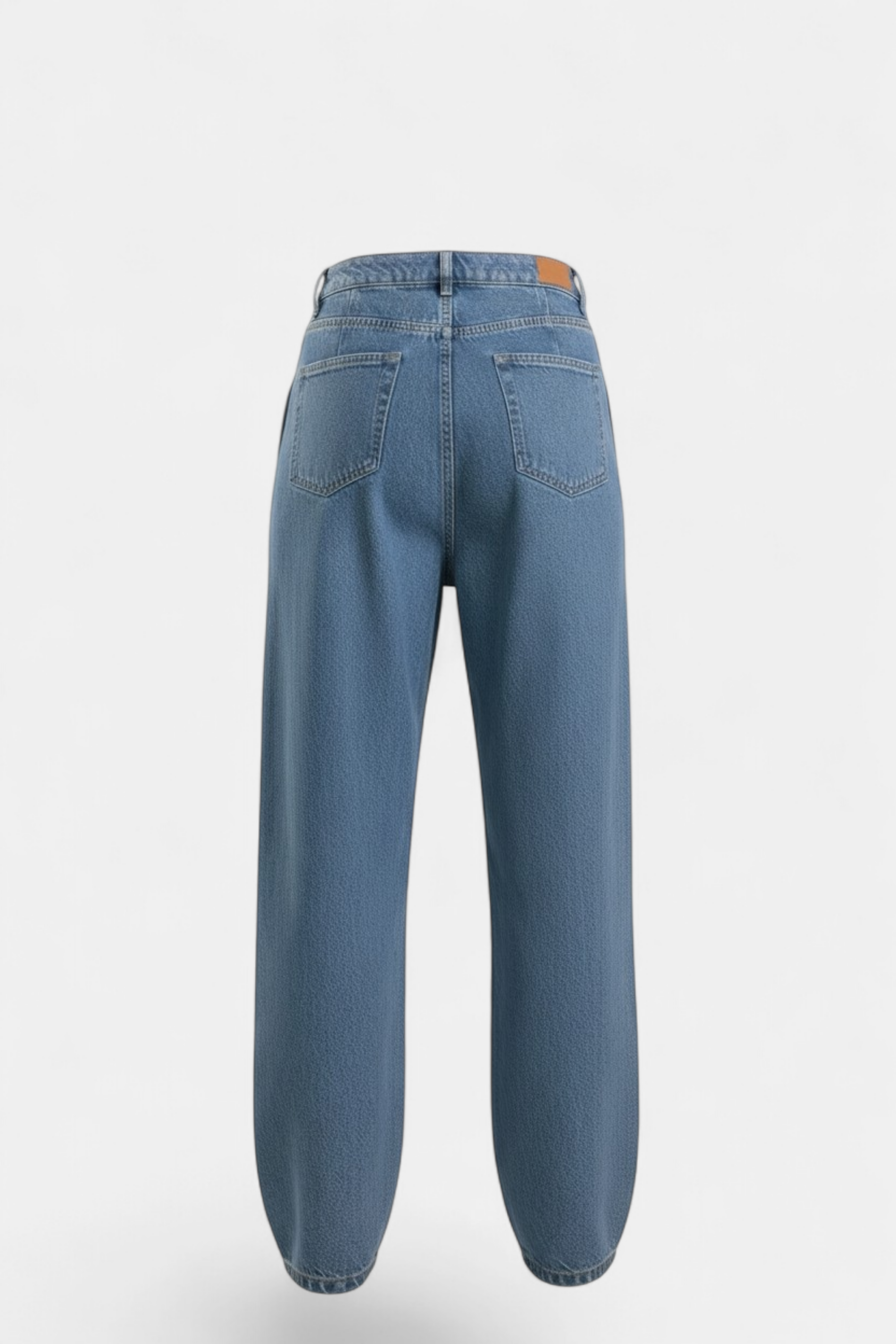 Loose Fit Denim Jeans detail shot — quality fabric Pakistan | MannMoji
