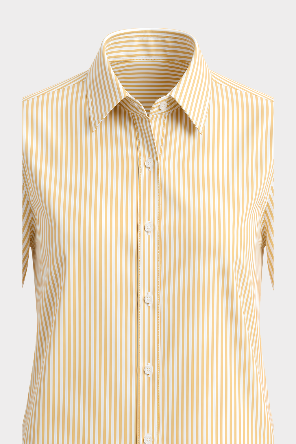 Mustard & White Striped Cotton Shirt