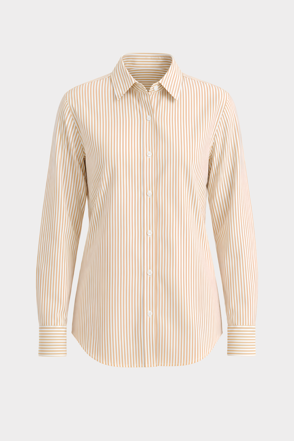 Mustard & White Striped Cotton Shirt
