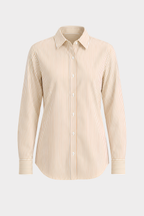 Mustard & White Striped Cotton Shirt
