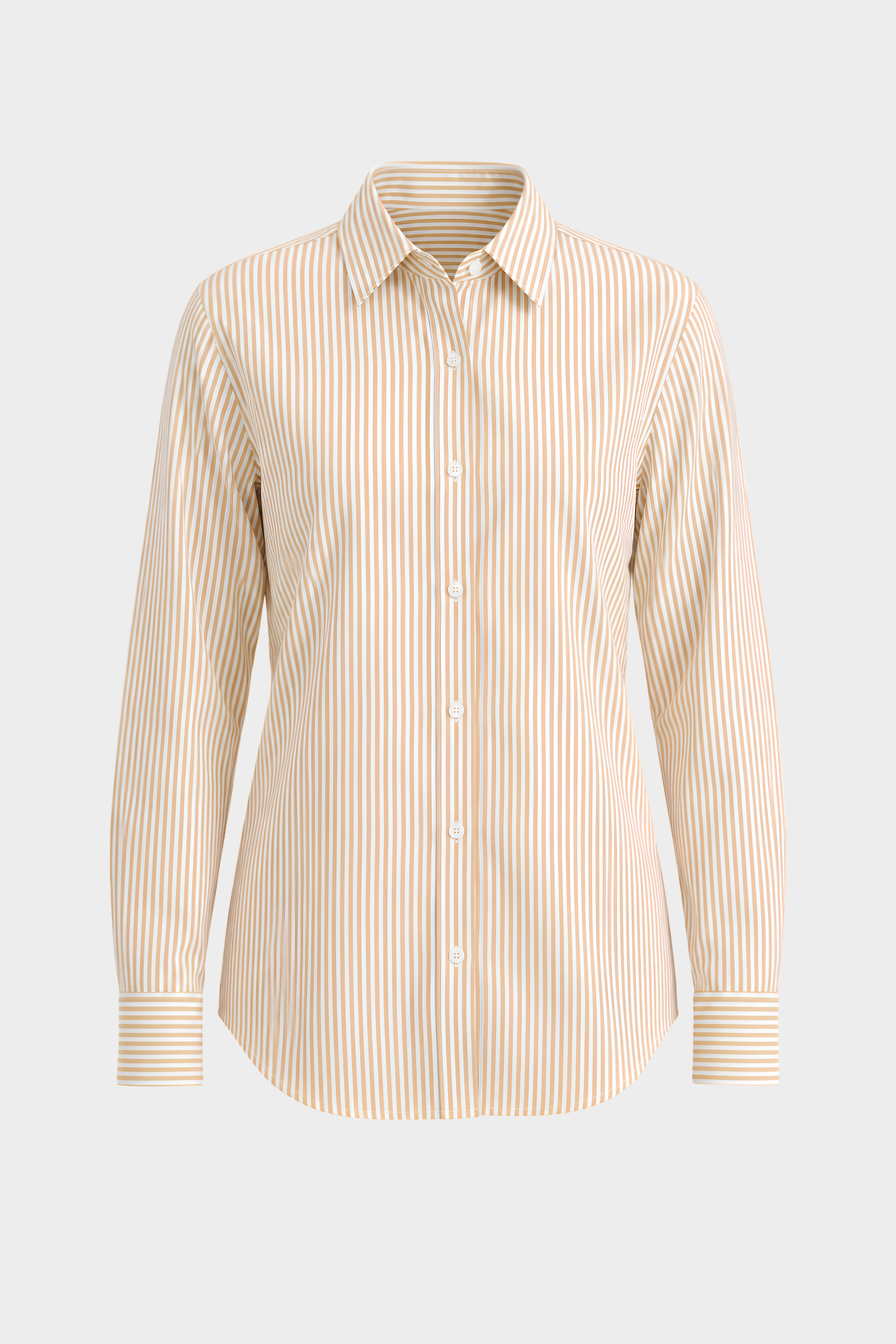 Mustard & White Striped Cotton Shirt