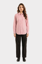 Red & White Striped Cotton Shirt
