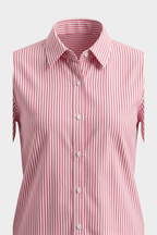 Red & White Striped Cotton Shirt