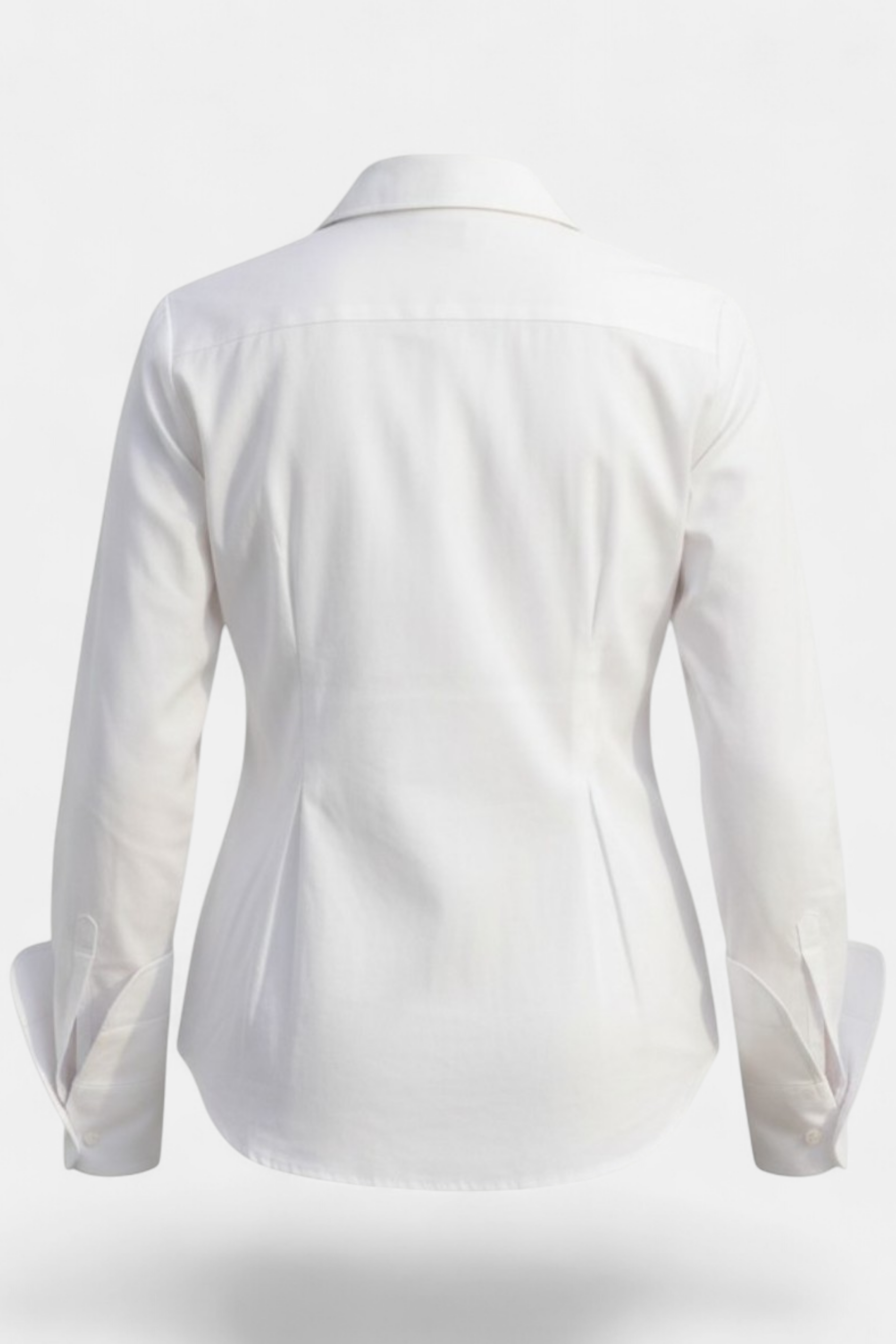 Fold Pleated Waist Solid White Shirt side view — stylish women's wear Pakistan | MannMoji