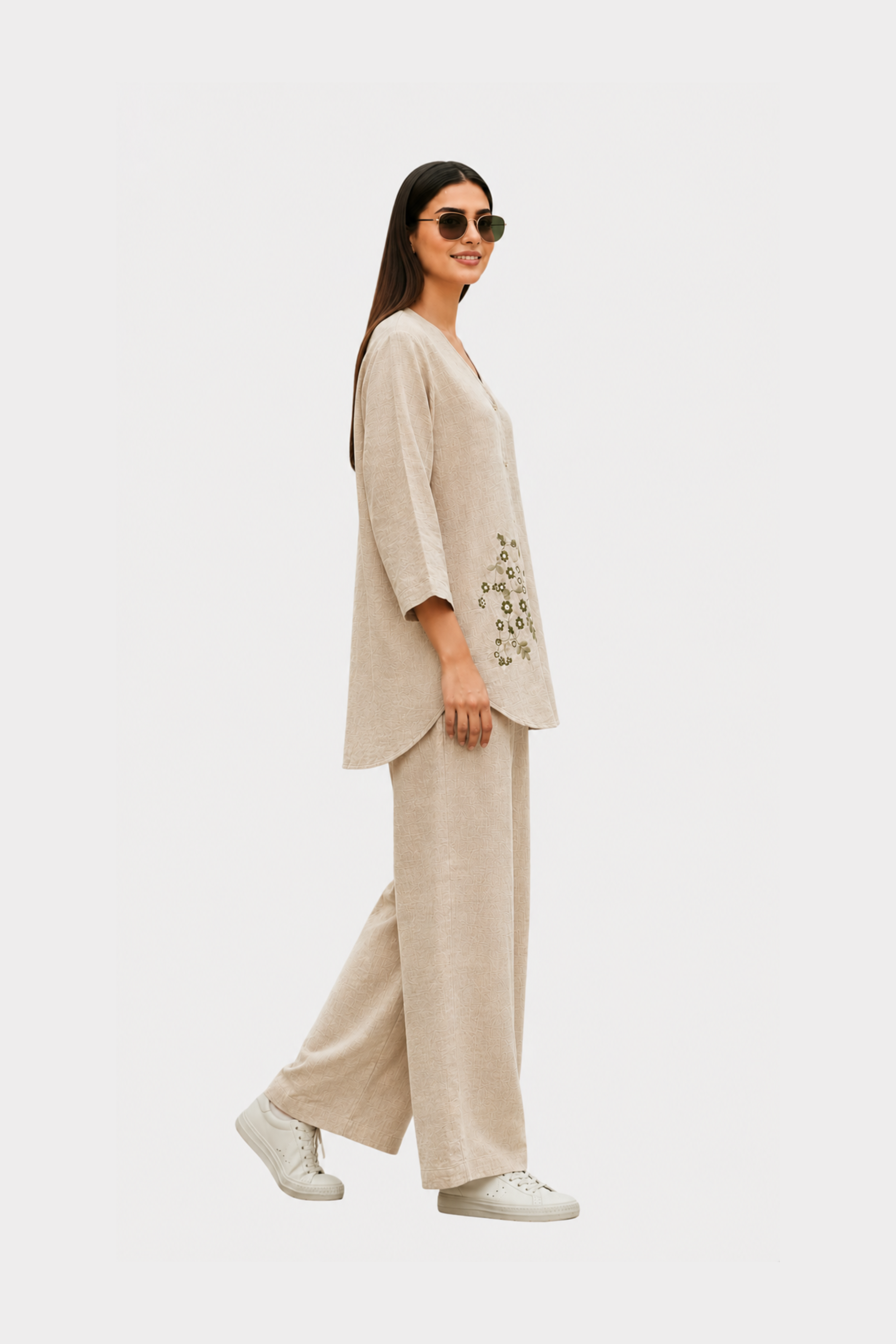 Sandstone Bloom Irish Linen Co-Ord Set