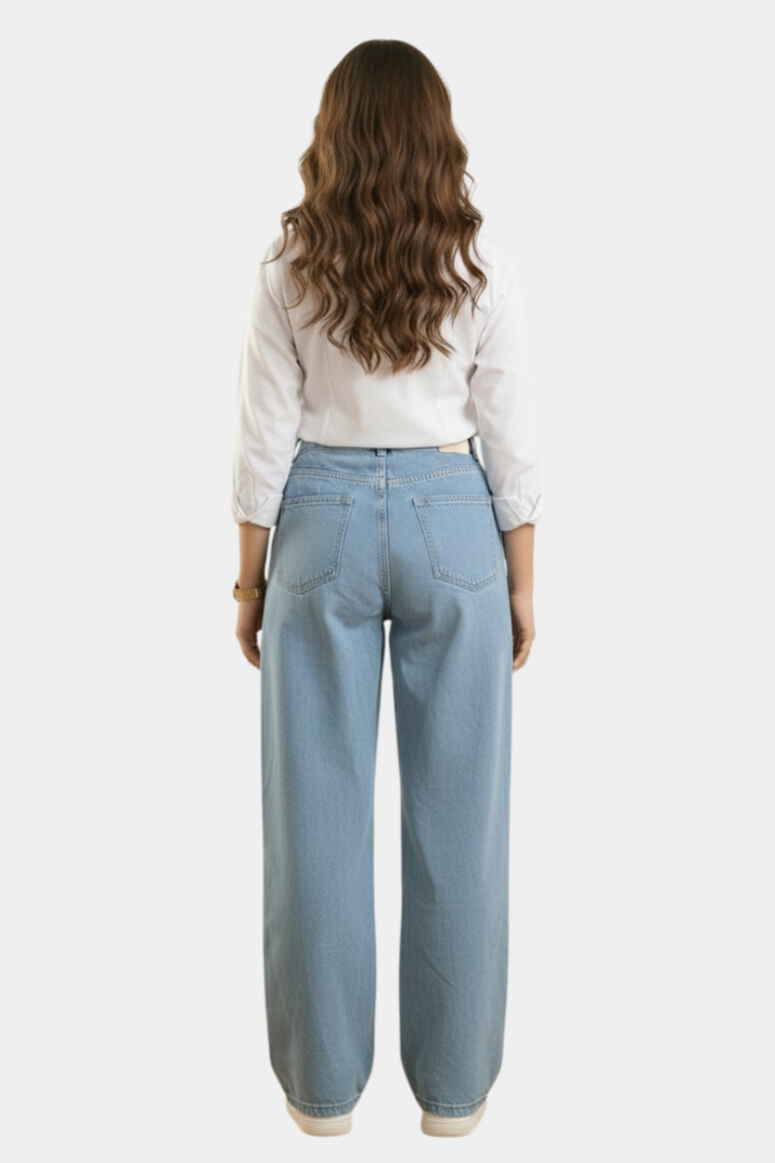 High-Rise Wide Leg Stretch Denim front view — women's fashion Pakistan | MannMoji